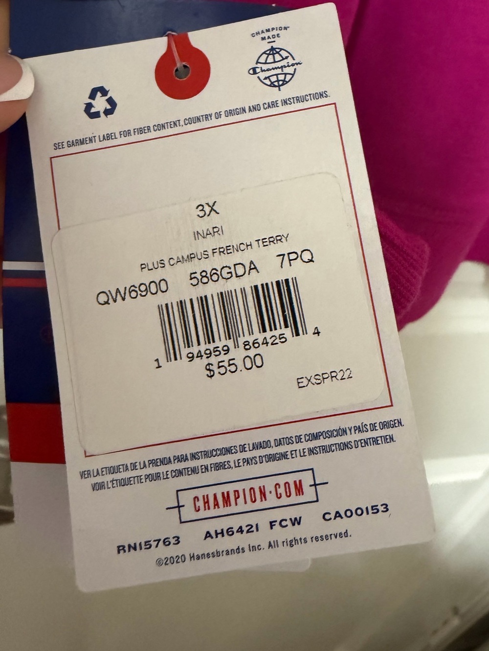 Champion Women's Magenta Crewneck Sweatshirt with Floral Logo - Picture 4 of 4